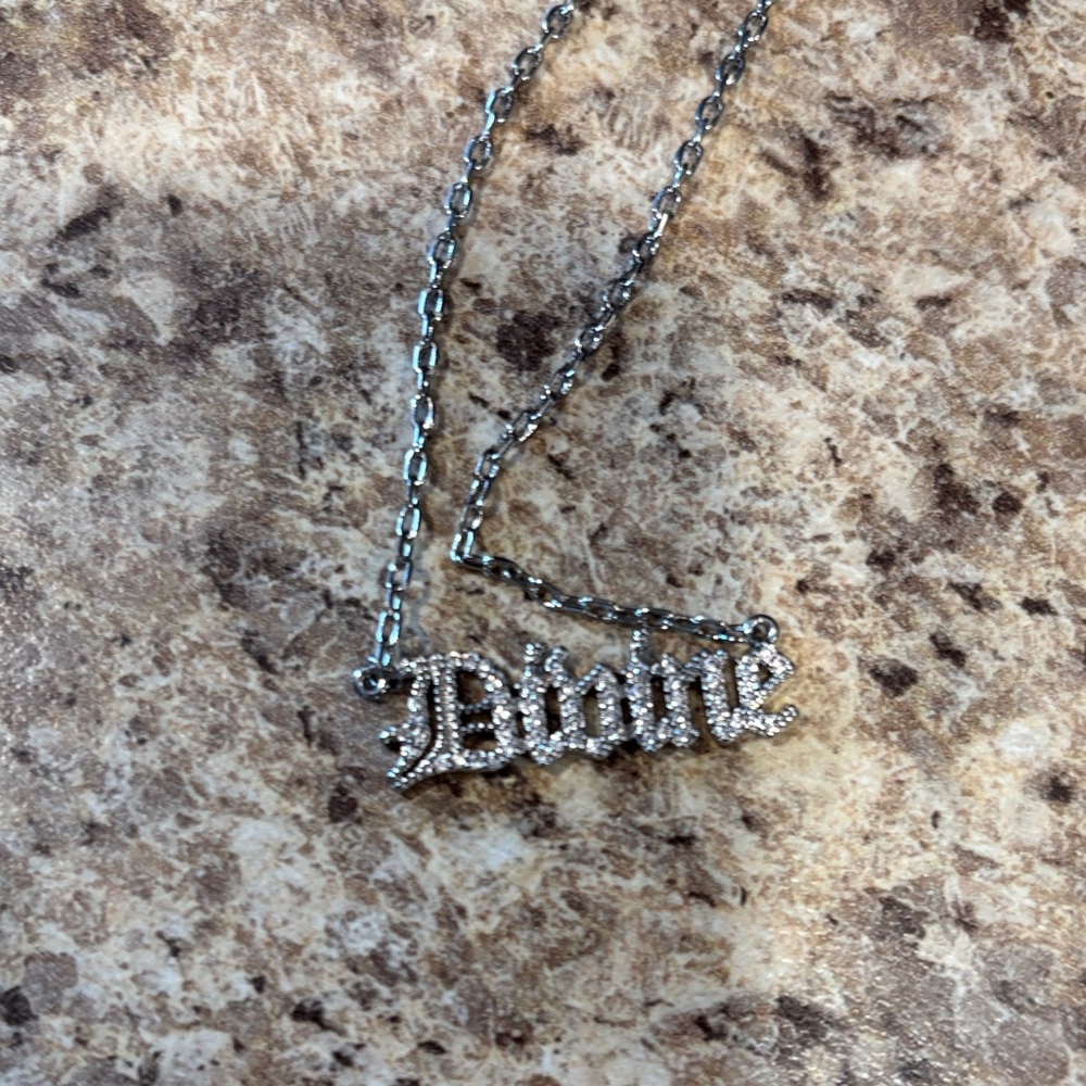 Silver-Tone Necklace with Logo Pendant